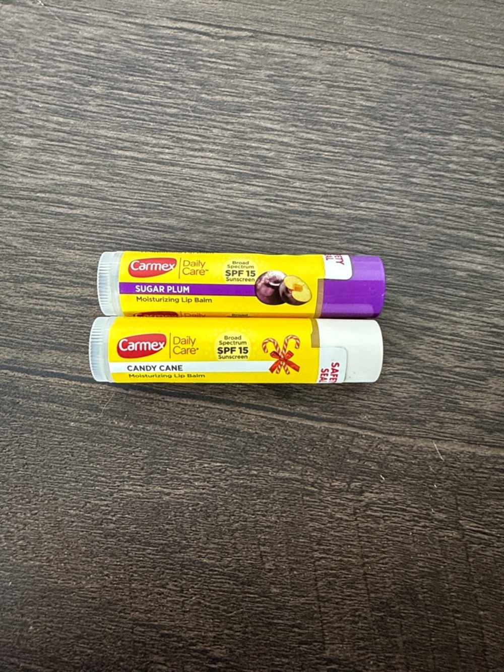 Carmex Daily Care Sugar Plum & Candy Cane Moisturizing Lip Balm Duo
